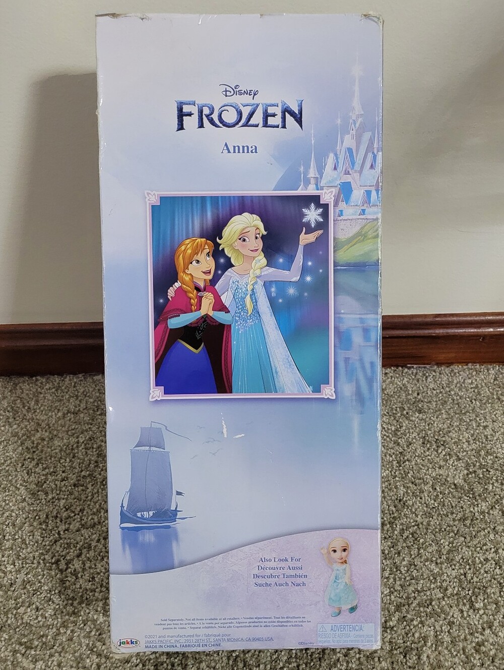 New Disney Frozen Anna Fashion Doll in Pink Cape & Blue Dress - Picture 2 of 8